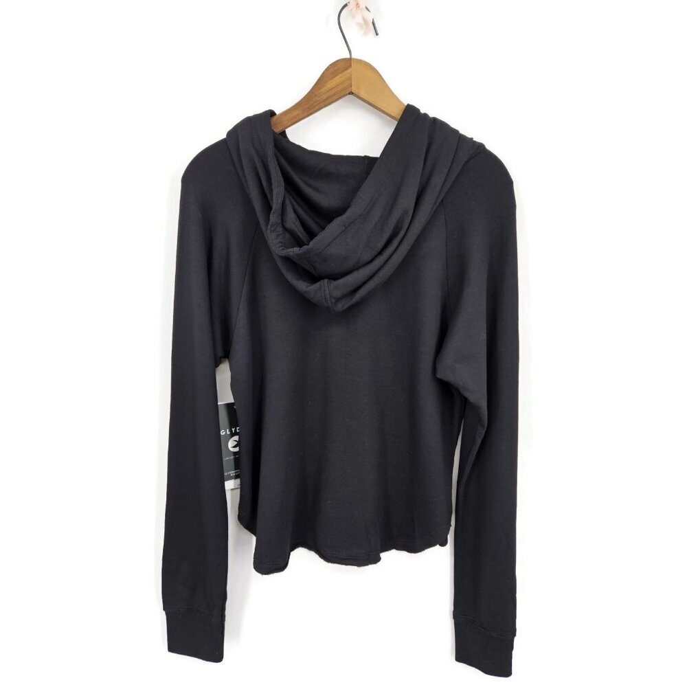 New Glyder Rockie Hoodie Sweatshirt Womens XS Crop Black Pullover Pocket - Picture 3 of 7